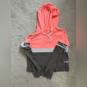 Girls Justice multicolor hooded active shirt